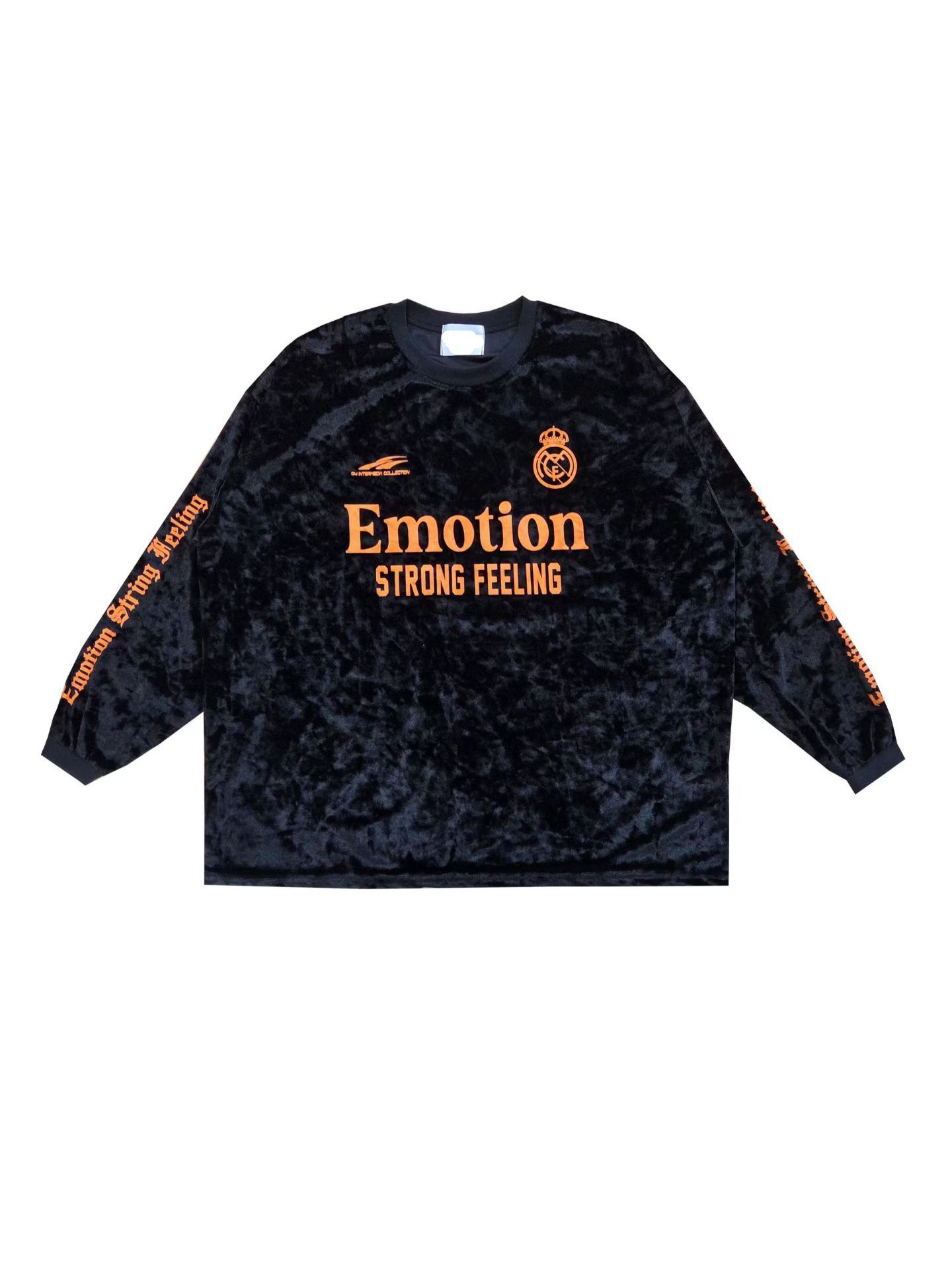 英文字絲絨長袖衫 T5818