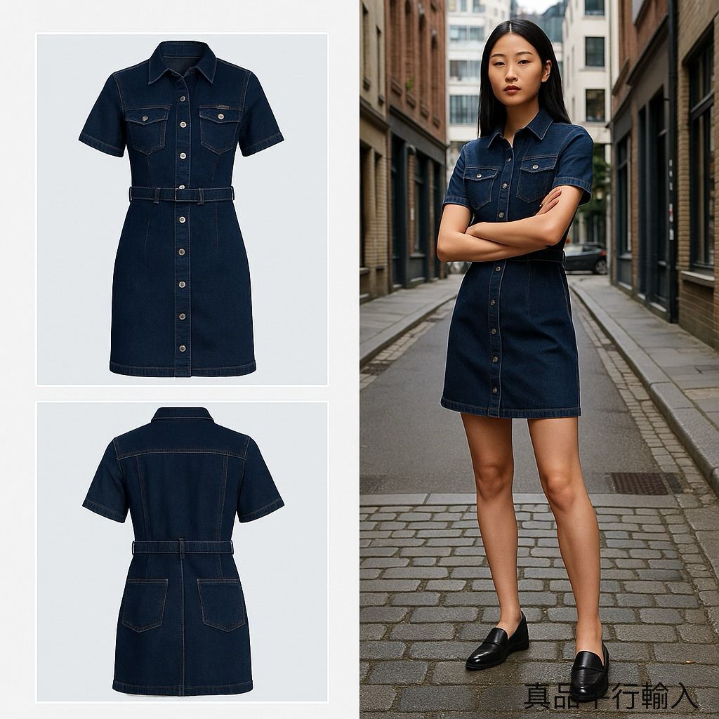 【預購】CALVIN KLEIN H102953 女裝短袖牛仔裙