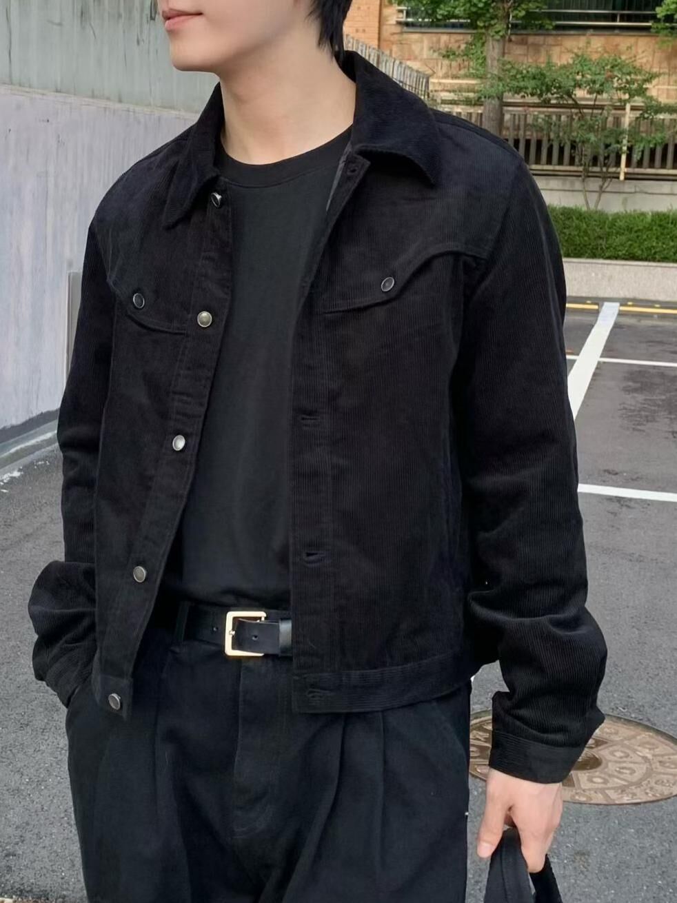 反領開胸燈心絨褸 JK2661