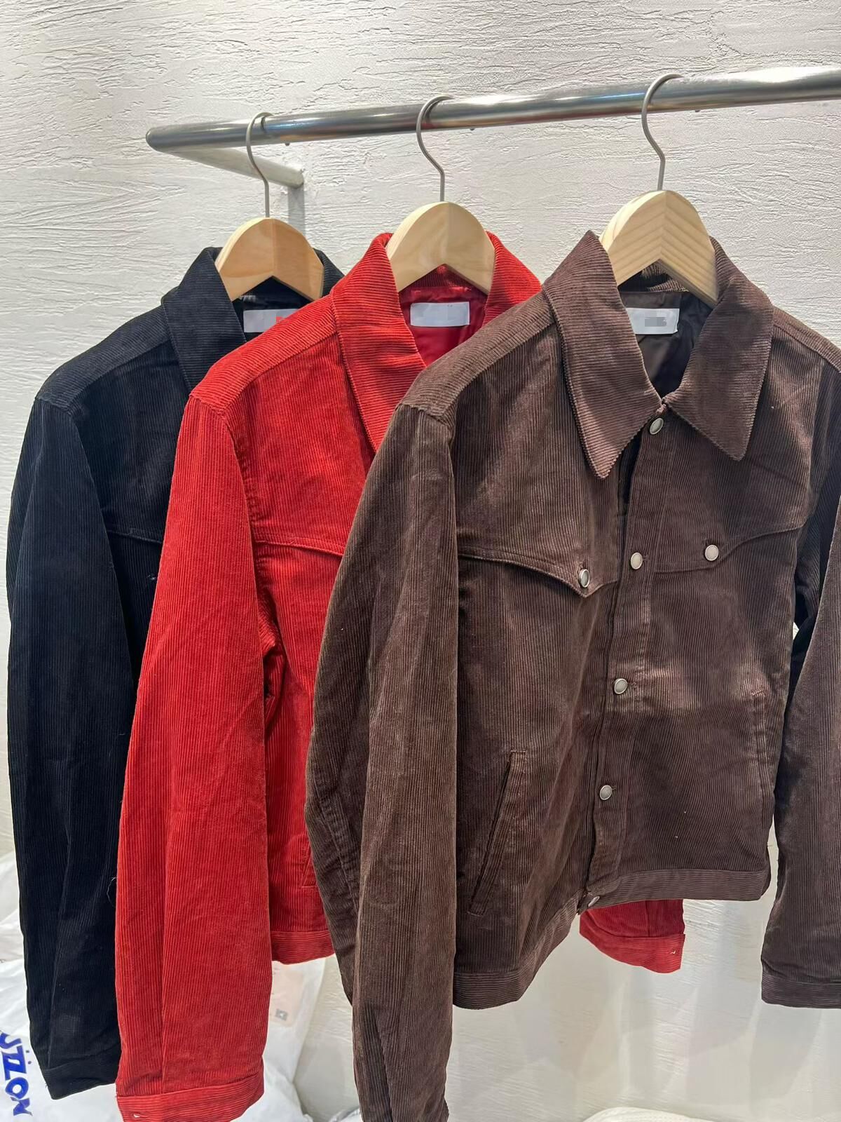 反領開胸燈心絨褸 JK2661