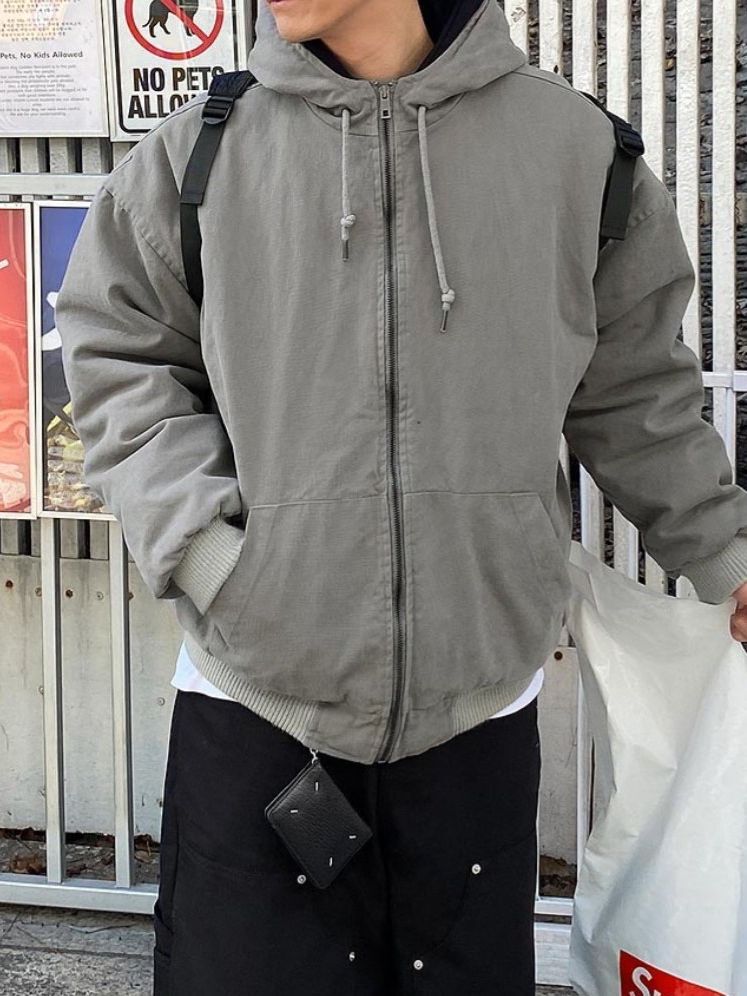 淨色連帽拉鍊外套(薄夾棉) ALLWAYS-004JK