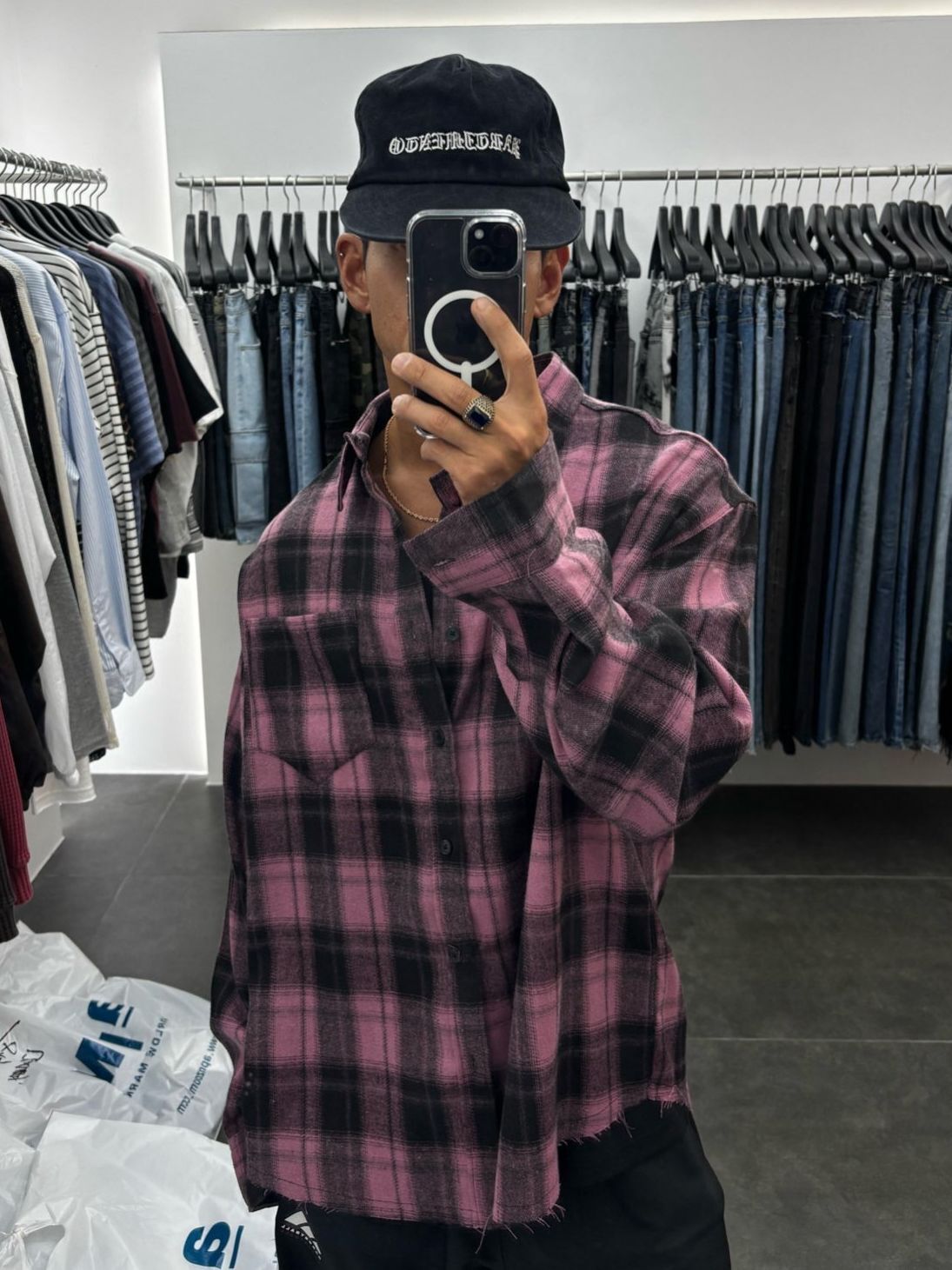 格仔長袖恤衫 LIL-068S