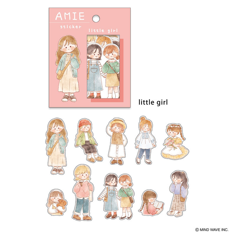 迷你女孩 Amie系列 40枚貼紙包｜日本Mind Wave