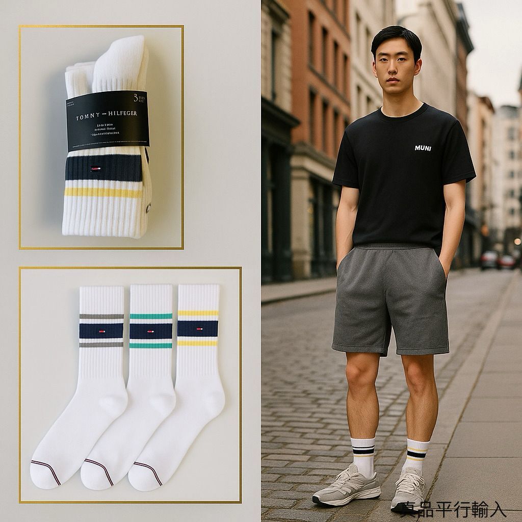 【預購】Tommy Hilfiger H102955 男裝3對裝襪