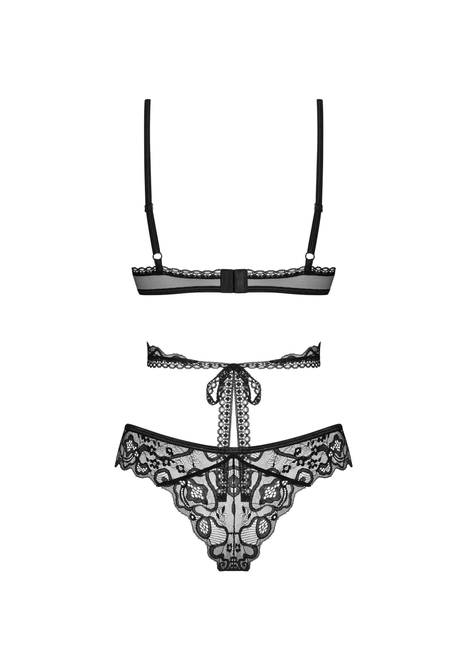 Obsessive - Blomentis 蕾絲綁帶透視情趣內衣套裝 (XS/S/M/L/XL/XXL)