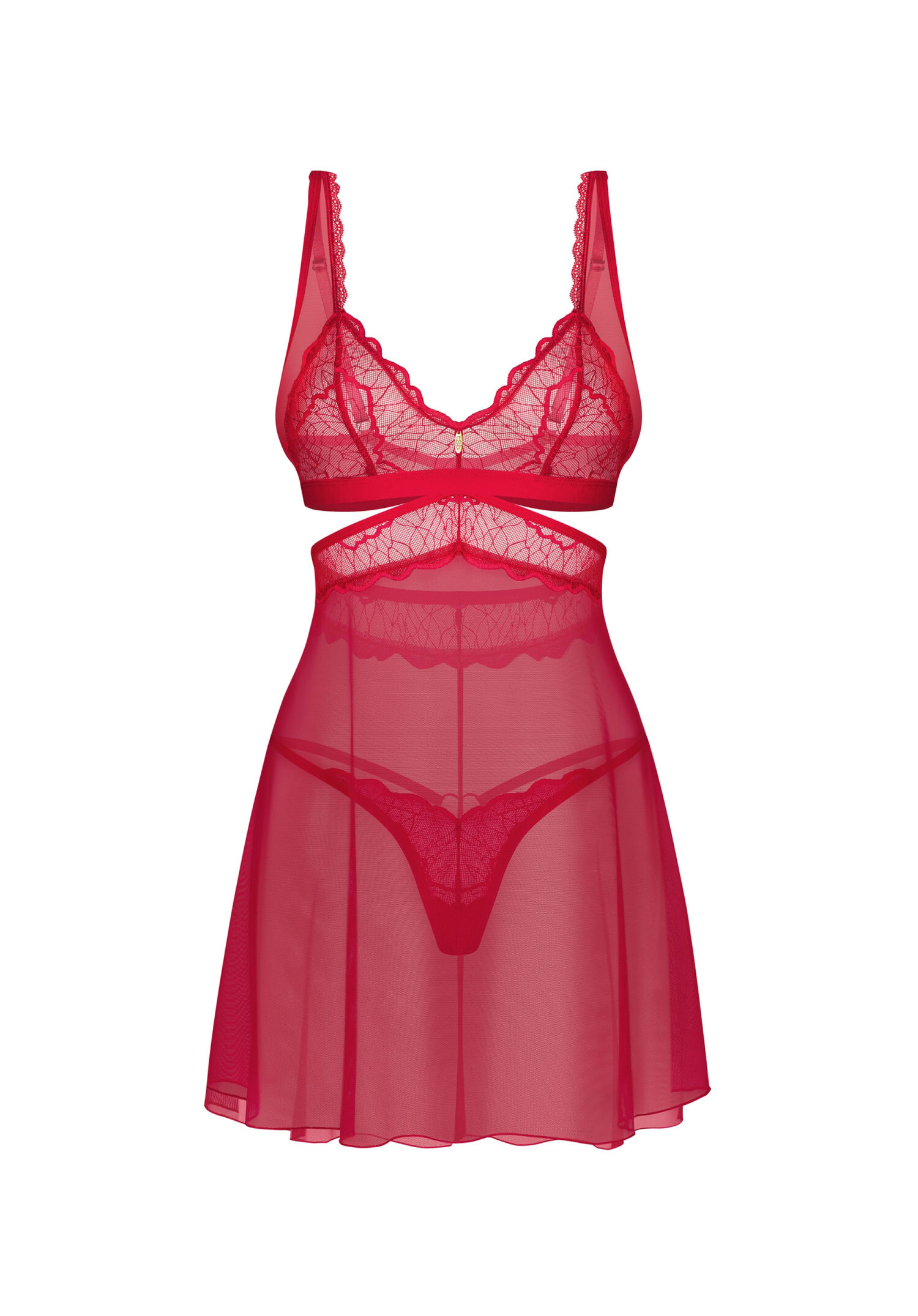 Obsessive - Cupide Desir 蕾絲透視露腰情趣睡裙套裝 (S/M/L/XL/XXL/XXXL)