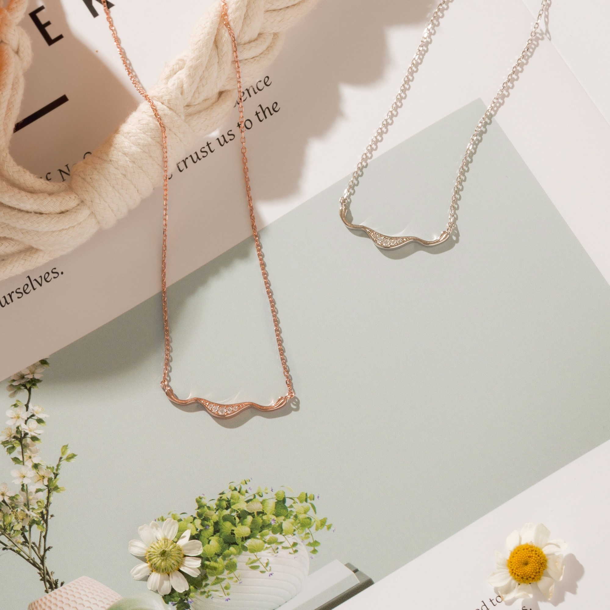 925純銀項鍊，適合作為鎖骨鍊配戴，親膚又抗過敏