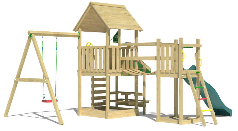 Jungle Bay | Wooden climbing frame with swing
