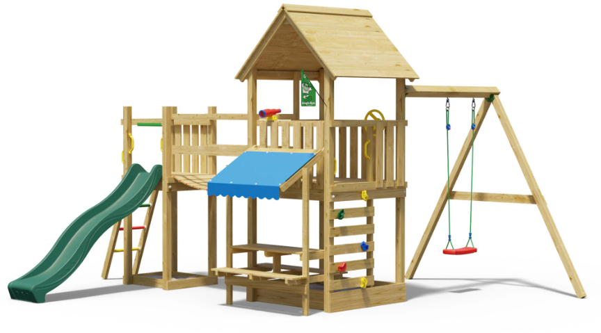 Jungle Bay | Wooden climbing frame with swing