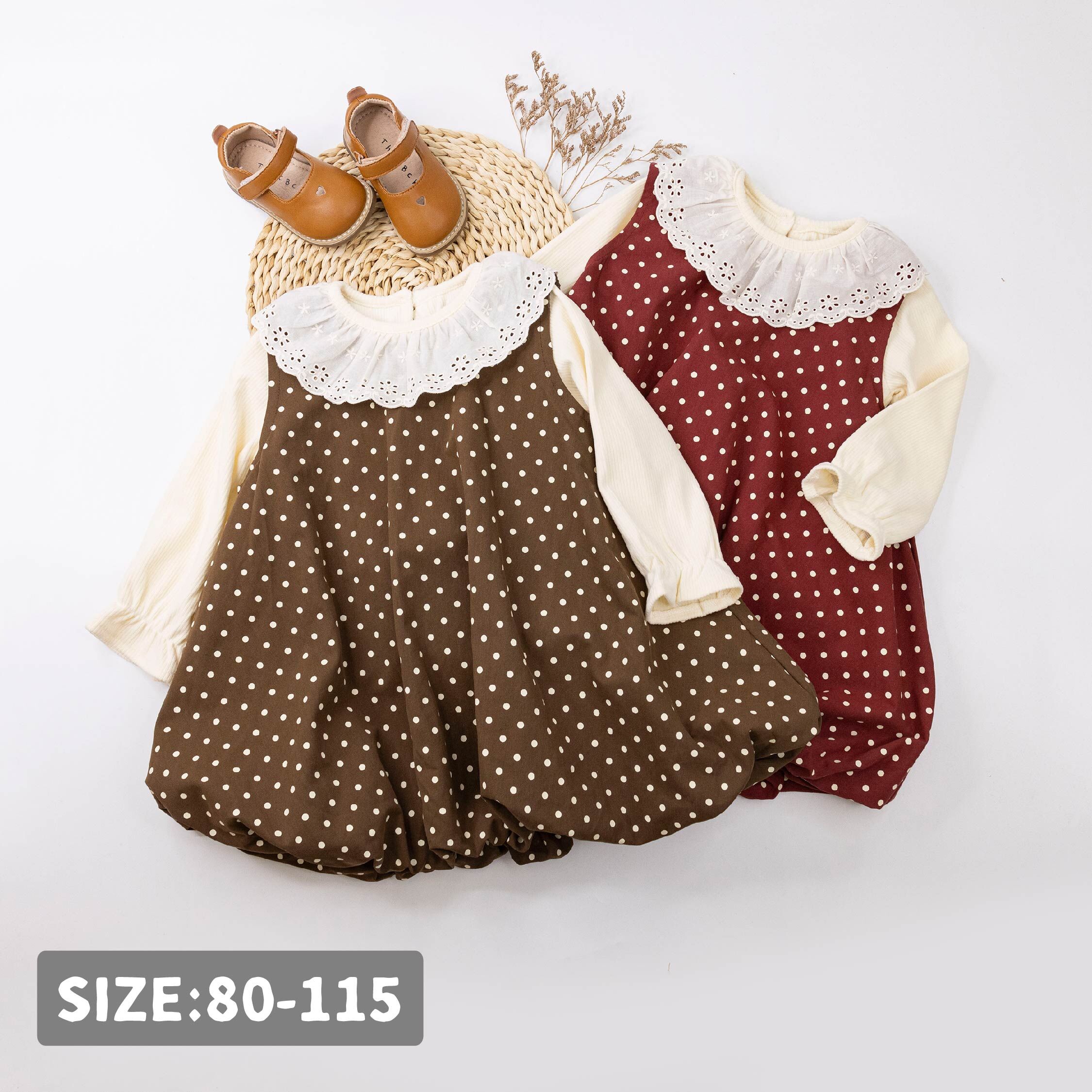 【H55629】華麗緹花圓領二件式洋裝