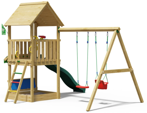 Jungle Suite | Wooden climbing frame with double swing