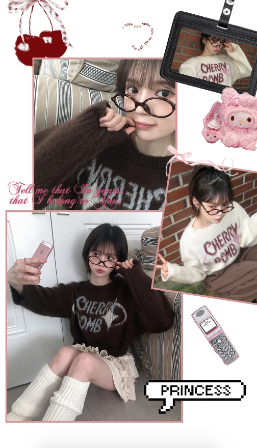 早秋預訂｜CHERRY BOMB刷毛半短針織衫