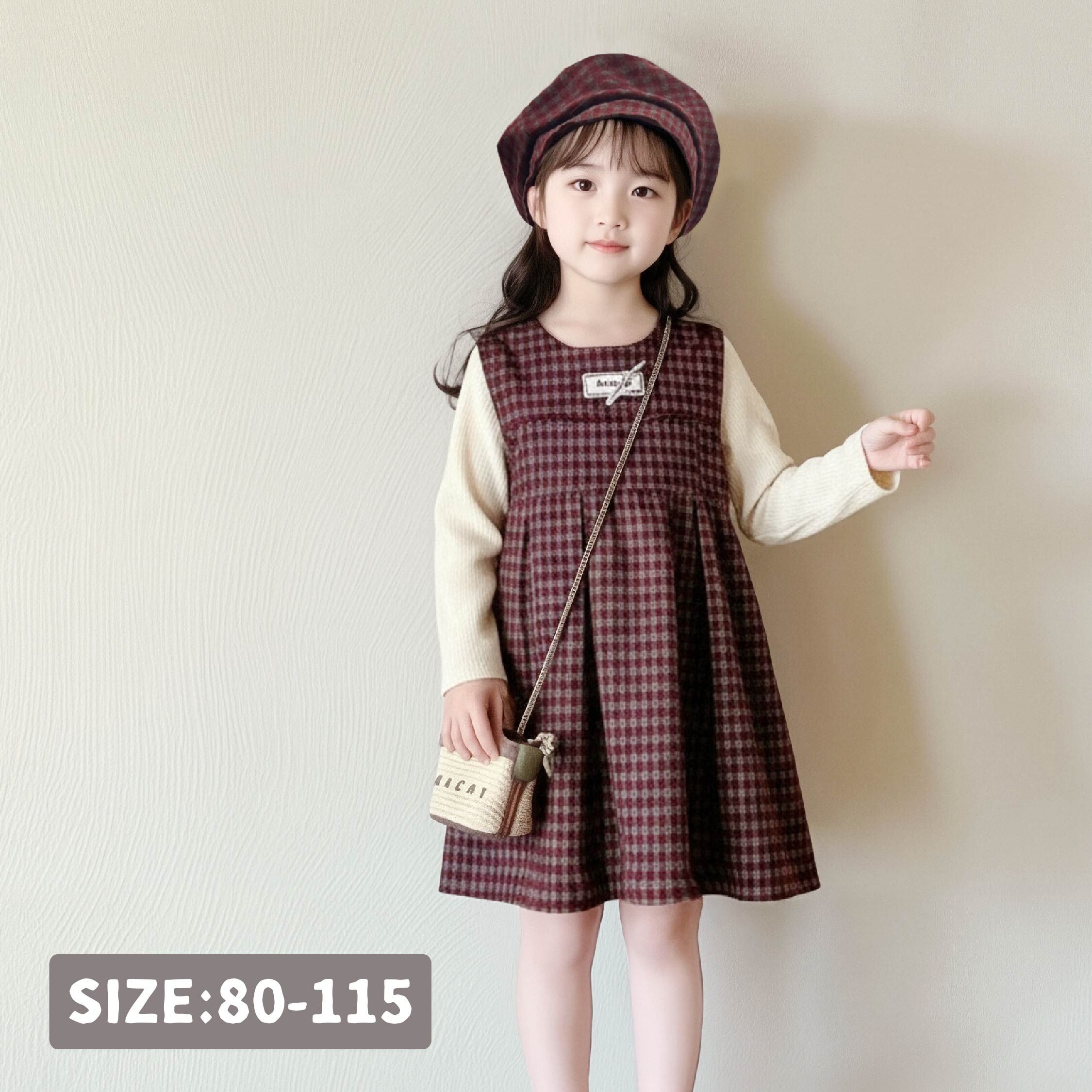 【H55618】甜美小畫家二件式洋裝(附帽子)