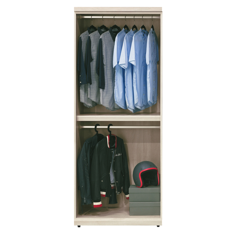 維森2.7尺二門衣櫃(二吊桿)