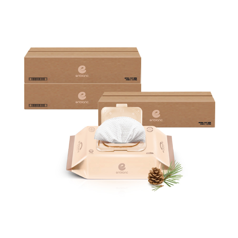 ENBLANC 銀離子抗菌｜輕厚松針｜有蓋隨身包純水濕紙巾｜24抽36包