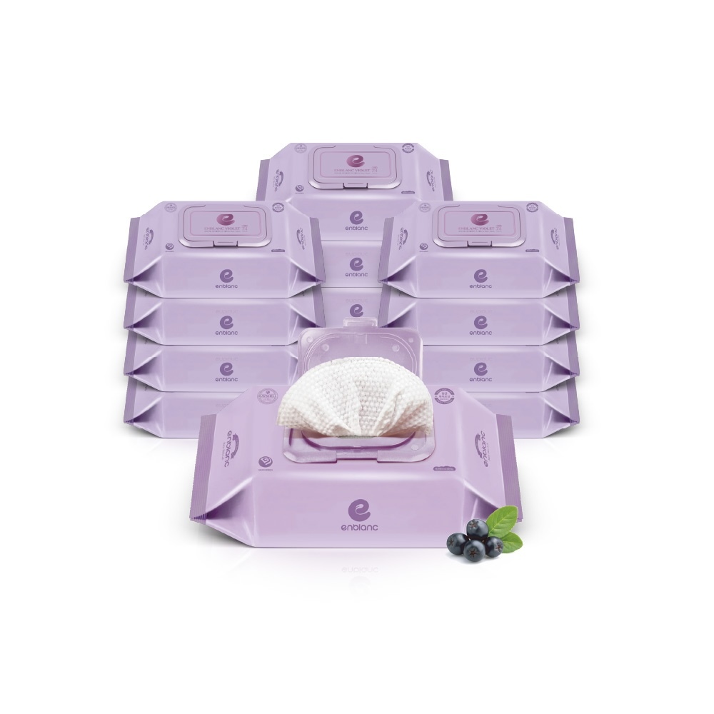 ENBLANC 銀離子抗菌｜輕厚野櫻莓｜有蓋隨身包純水濕紙巾｜26抽12包