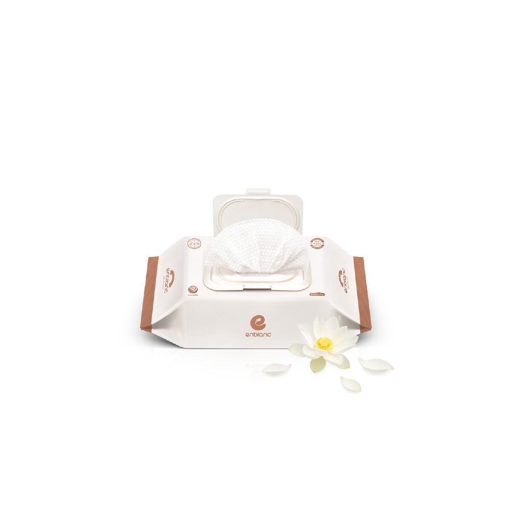 ENBLANC 銀離子抗菌｜輕厚蓮花｜有蓋隨身包純水濕紙巾｜24抽
