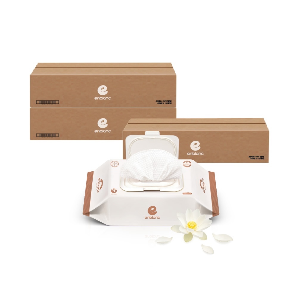 ENBLANC 銀離子抗菌｜輕厚蓮花｜有蓋隨身包純水濕紙巾｜24抽36包
