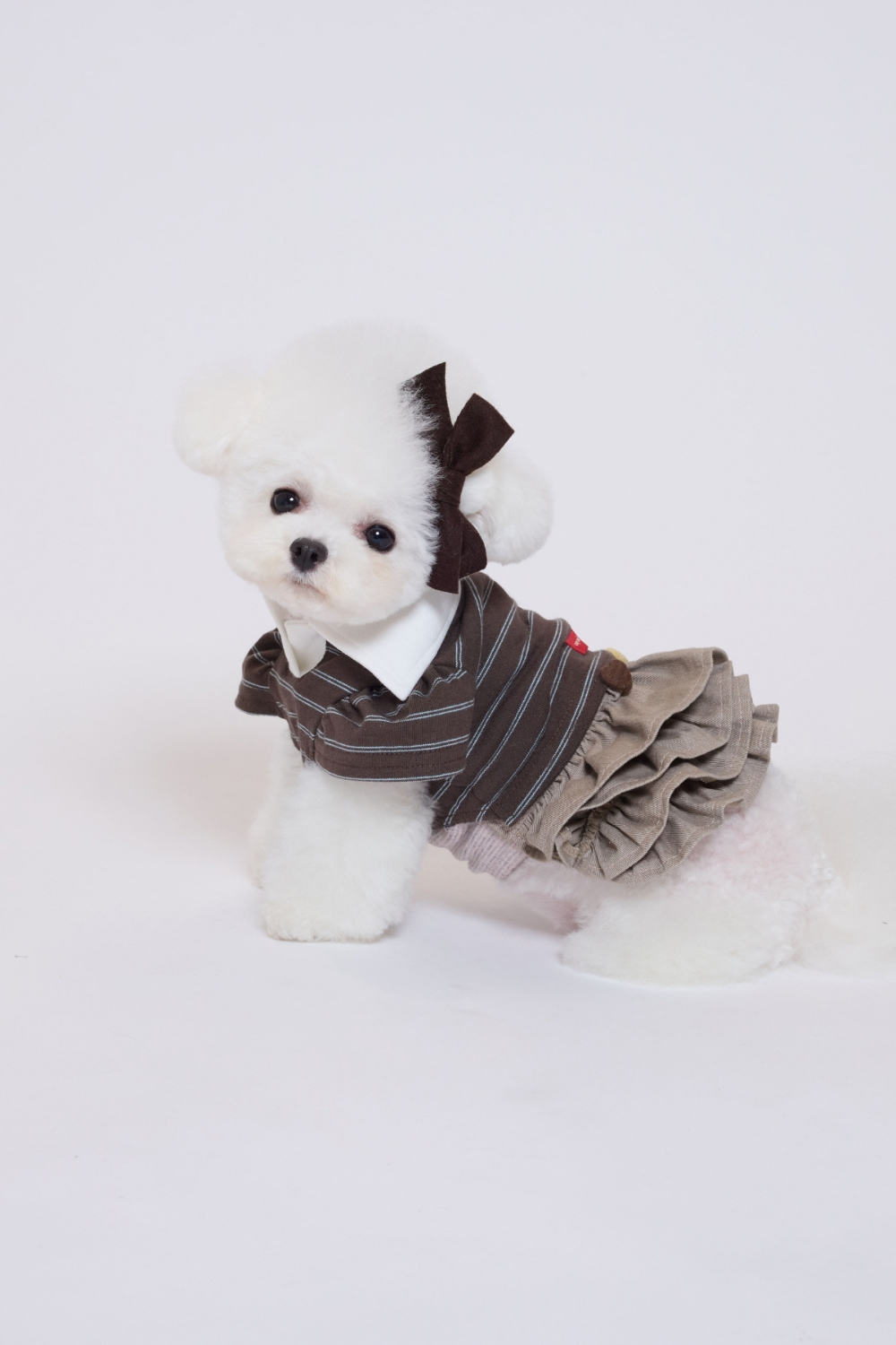 COZY-N 多層次蛋糕吊帶裙_秋冬摩卡