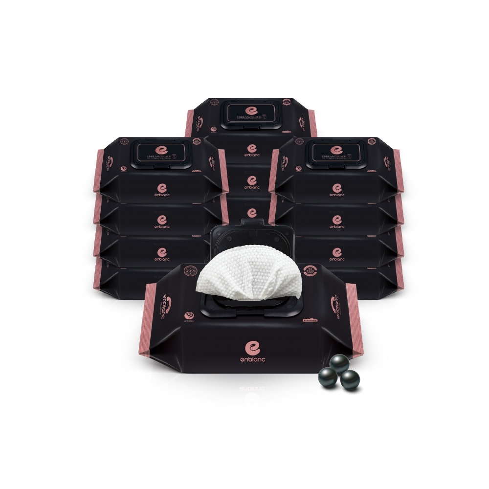 ENBLANC 銀離子抗菌｜極厚黑珍珠｜有蓋隨身包純水濕紙巾｜20抽12包