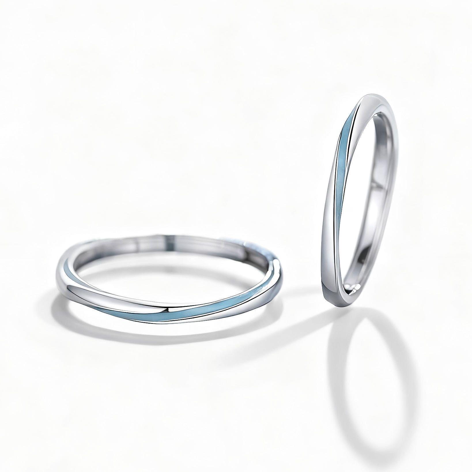 「莫比烏斯 」夜光情侶戒指💍 ｜S925純銀｜免費刻字✒️ ｜夜光對戒✨