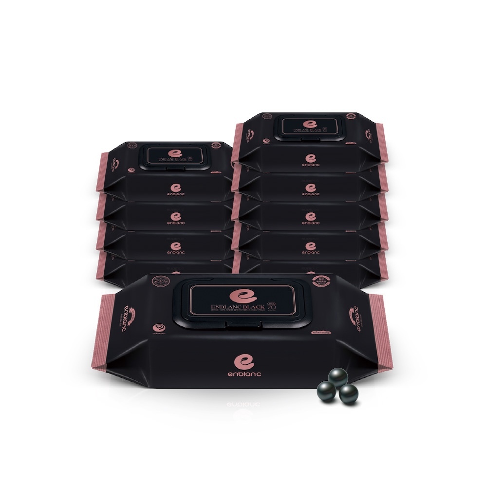 ENBLANC 銀離子抗菌｜極厚黑珍珠｜有蓋輕裝純水濕紙巾｜36抽10包