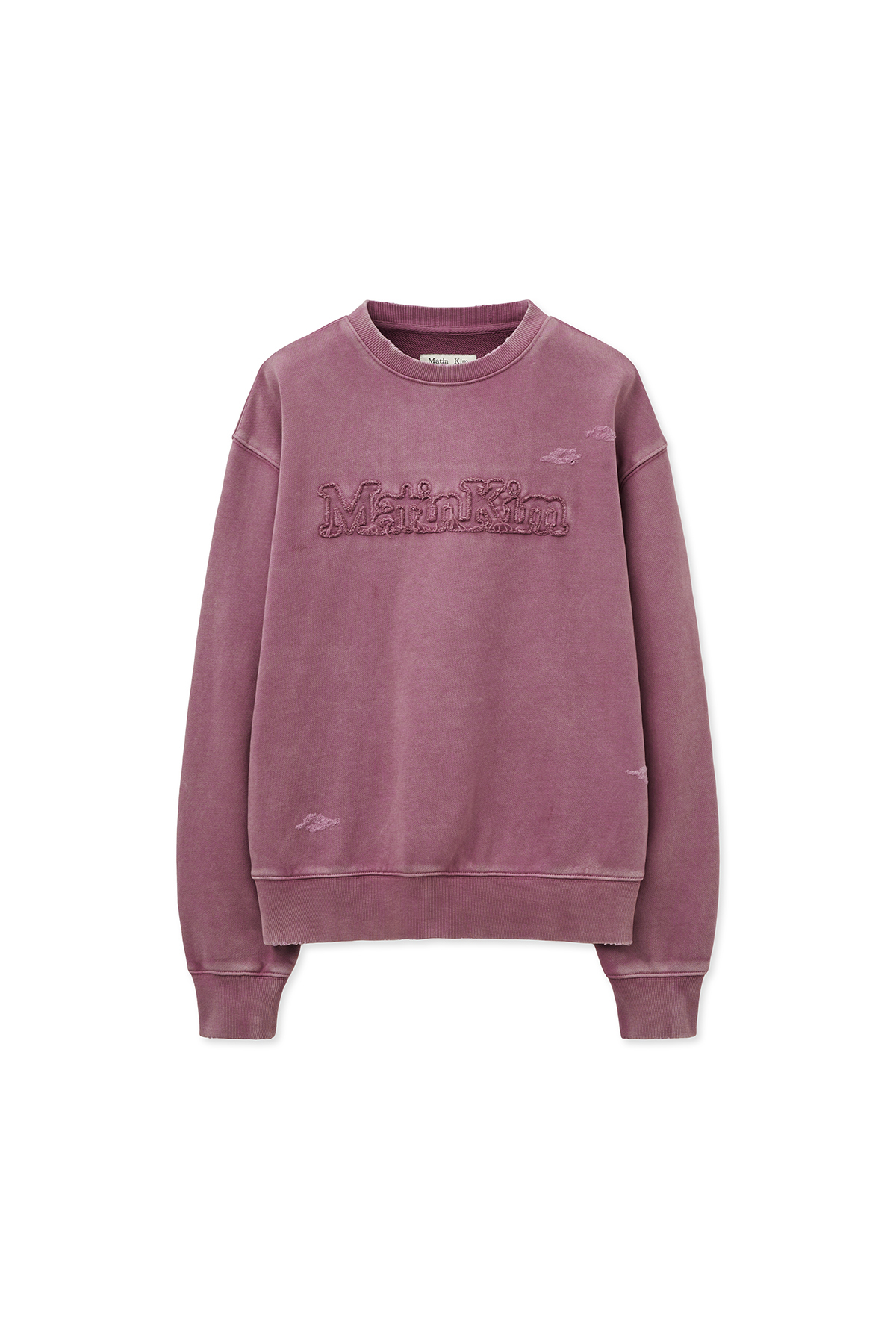 復古色染LOGO大學T 粉紅色