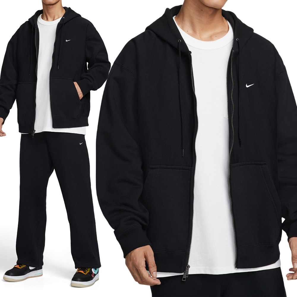 Nike Solo Swsh Bb Fz Hoodie 男款 黑色 重磅 磨毛 寬鬆 連帽 外套 HV1085-010