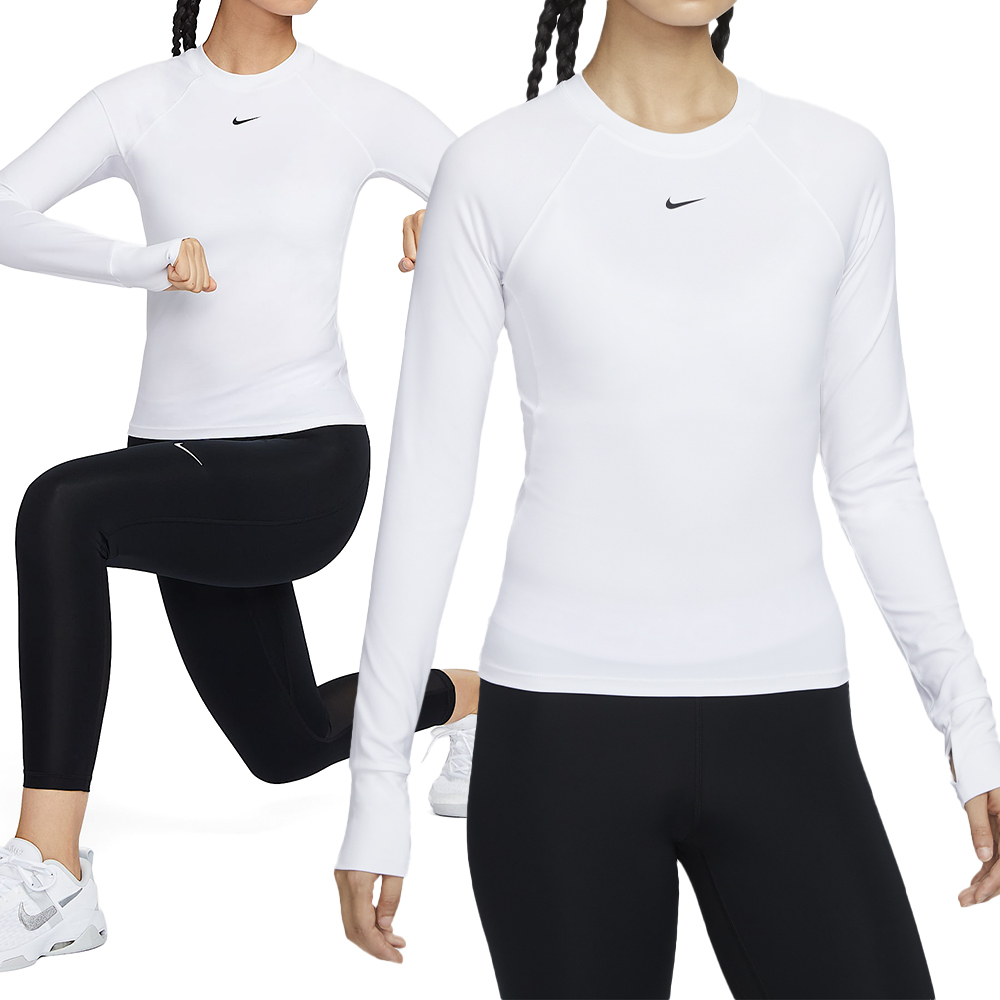 Nike Pro Df Ls Baselayer 女款 白色 緊身 彈性 快乾 透氣 運動 長袖 FV7846-100