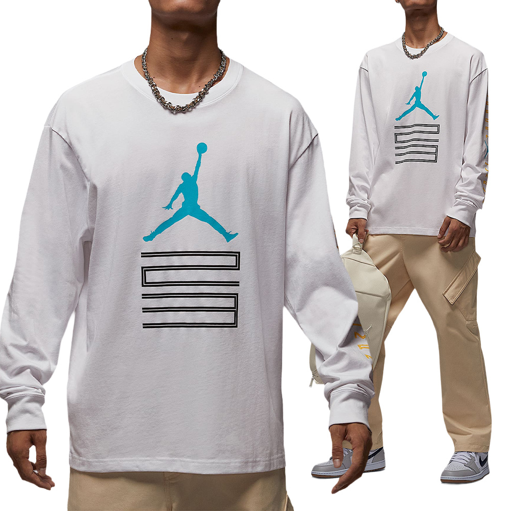 Nike J Brk Aj11 Gfx Ls Crew 男款 白色 喬丹 印花 運動 休閒 長袖 IM6508-100
