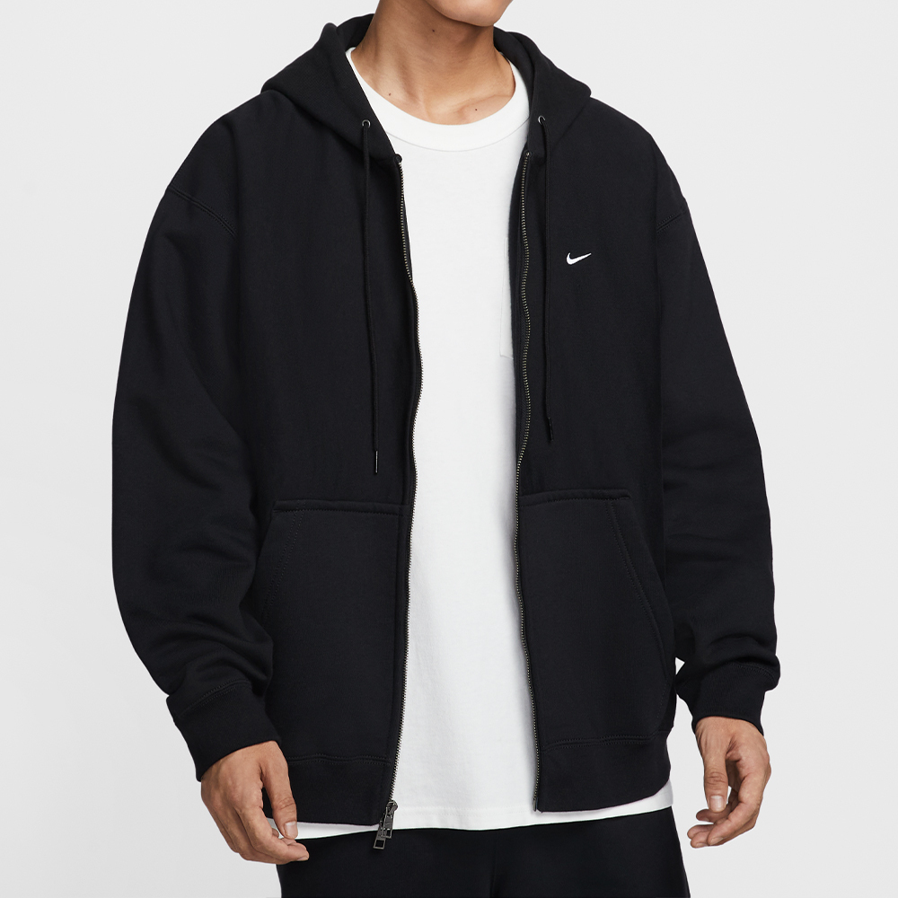 Nike Solo Swsh Bb Fz Hoodie 男款 黑色 重磅 磨毛 寬鬆 連帽 外套 HV1085-010