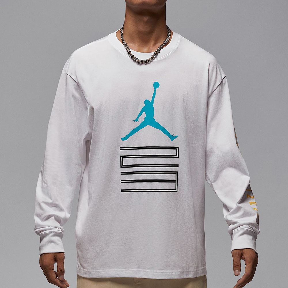 Nike J Brk Aj11 Gfx Ls Crew 男款 白色 喬丹 印花 運動 休閒 長袖 IM6508-100