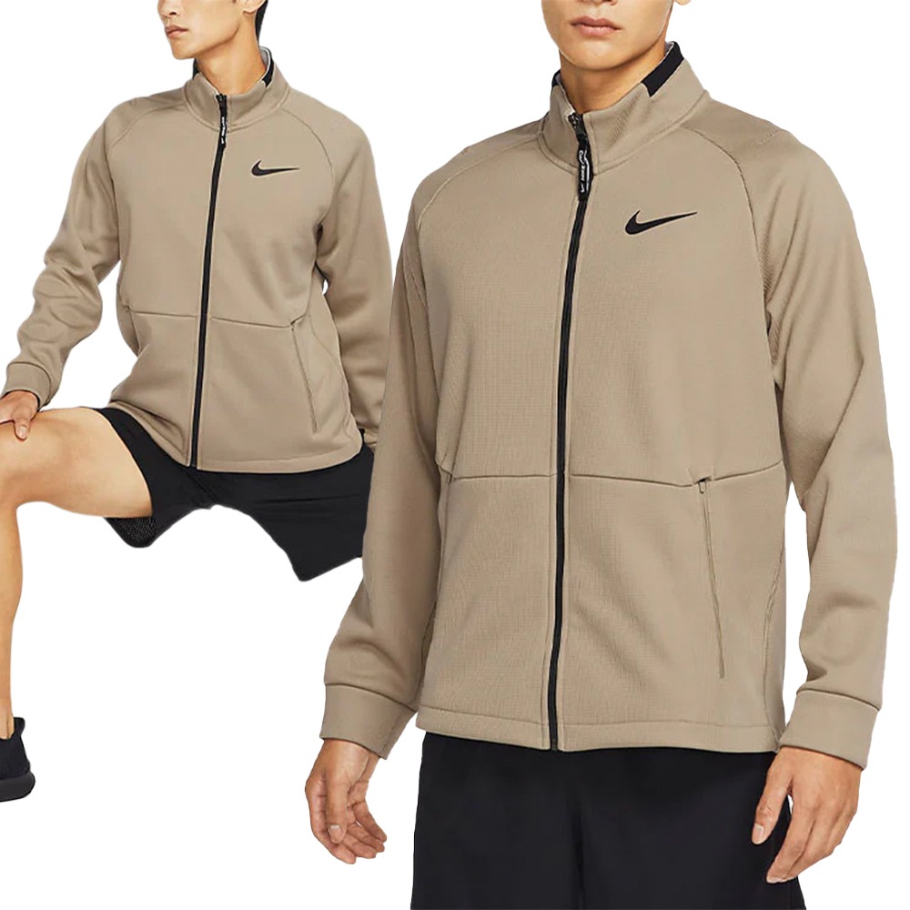 Nike Thrma Sphr Ls Fz Top 男款 卡其色 立領 內刷絨 拉鍊口袋 外套 DM5941-247