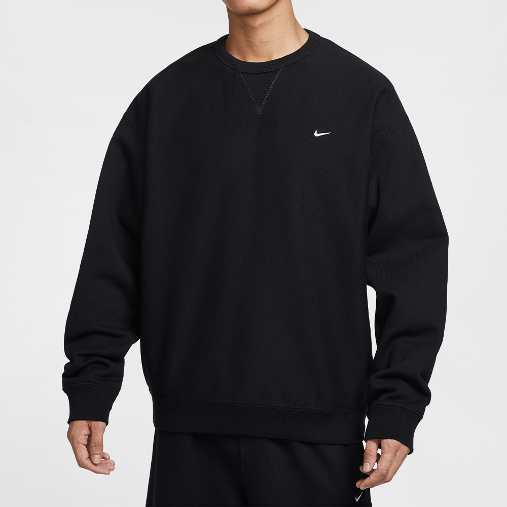 Nike Solo Swsh Bb Crew 男款 黑色 重磅 磨毛 寬鬆 運動 休閒 長袖 HV1087-010