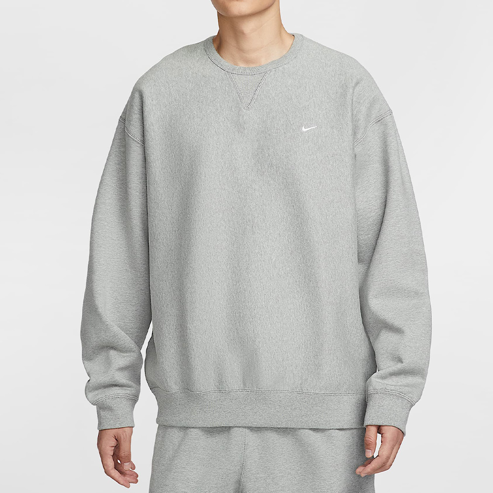 Nike Solo Swsh Bb Crew 男款 灰色 重磅 磨毛 寬鬆 運動 休閒 長袖 HV1087-063