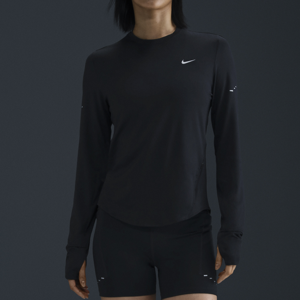 Nike Swift Df Uv Ls Crw 女款 黑色 防曬 快乾 拉鍊口袋 運動 長袖 HQ0504-010