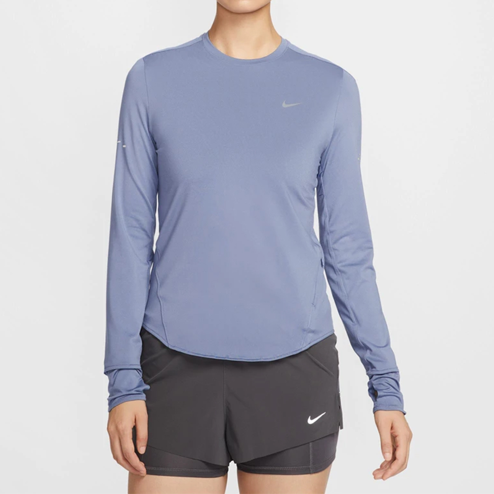 Nike Swift Df Uv Ls Crw 女款 紫色 防曬 快乾 拉鍊口袋 運動 長袖 HQ0504-499