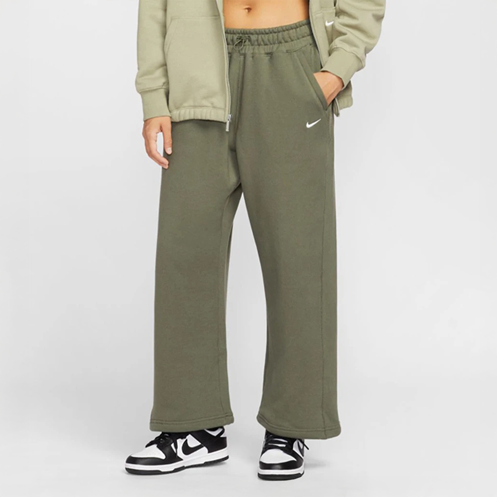 Nike Street Oh Flc Pant 女款 綠色 寬鬆 直筒 毛圈布 運動 休閒 長褲 HV1948-222