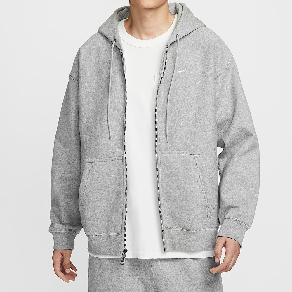 Nike Solo Swsh Bb Fz Hoodie 男款 灰色 寬鬆 重磅 磨毛 連帽 外套 HV1085-063