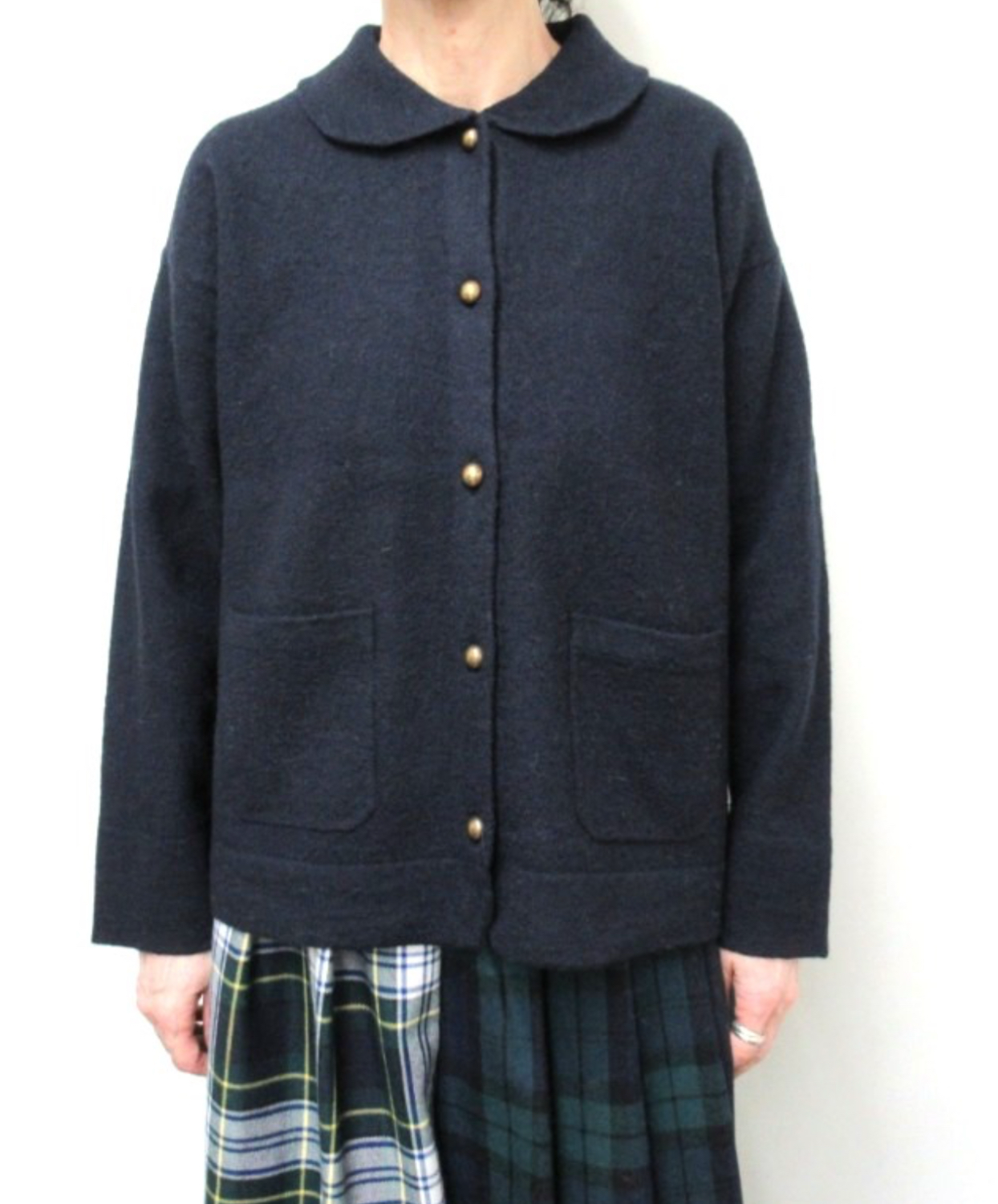 Vent 壓縮羊毛針織開襟衫，附口袋