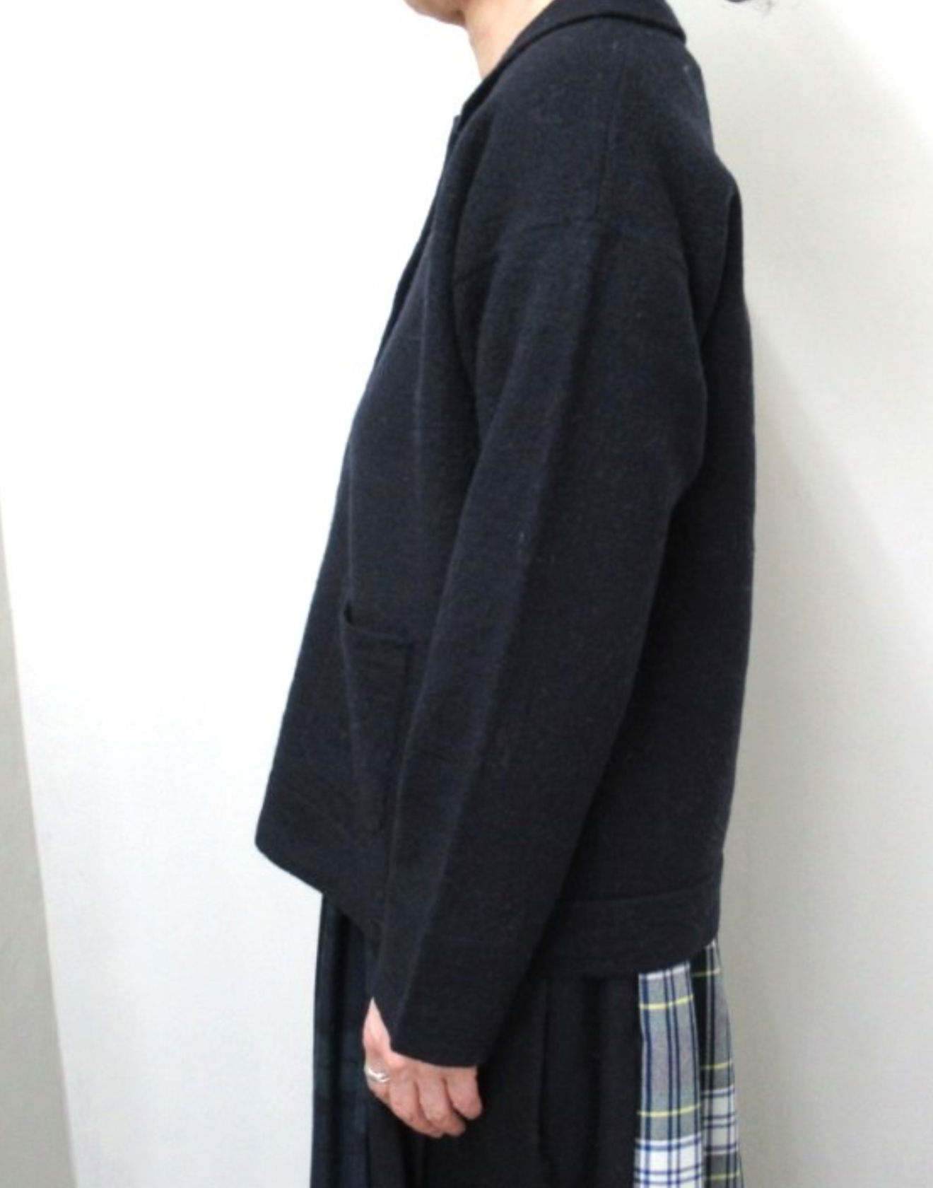 Vent 壓縮羊毛針織開襟衫，附口袋