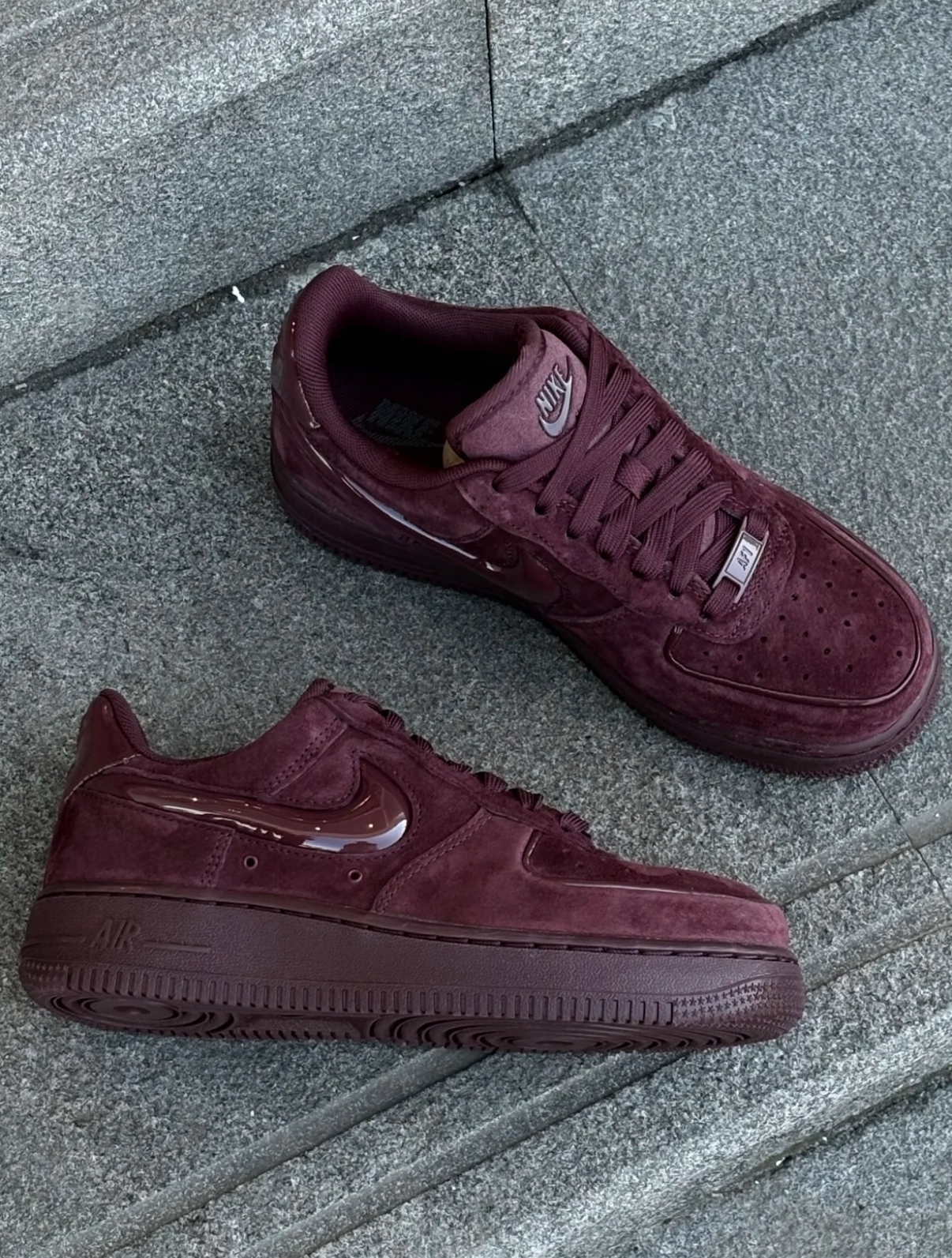 Nike Air Force 1 AF1 酒紅色 麂皮 絲絨 絨面 復古 櫻桃紅 果凍勾 女款 HV4406-600/預購