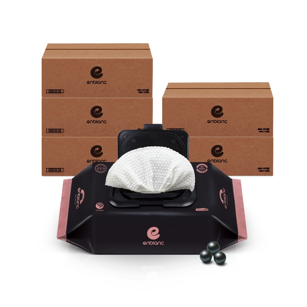 ENBLANC 銀離子抗菌｜極厚黑珍珠｜有蓋大包純水濕紙巾｜70抽50包