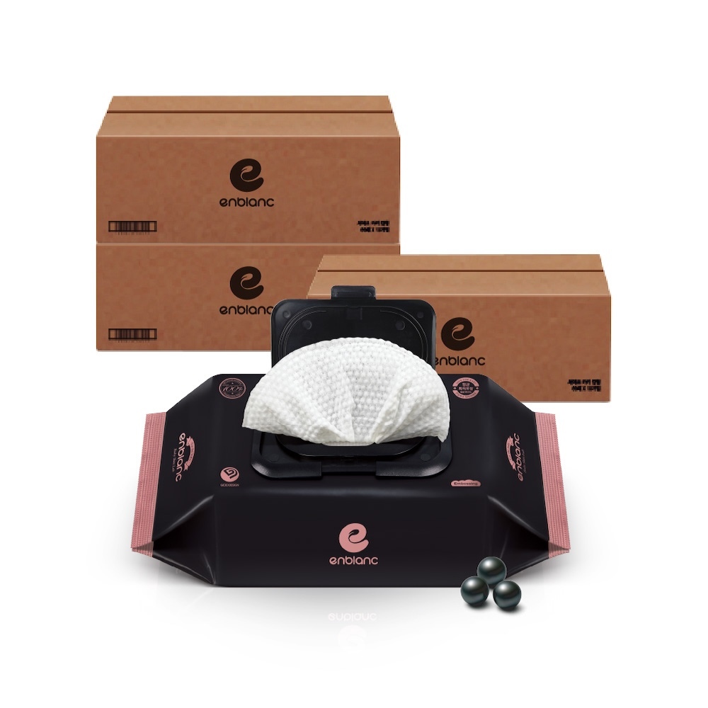 ENBLANC 銀離子抗菌｜極厚黑珍珠｜有蓋大包純水濕紙巾｜70抽30包