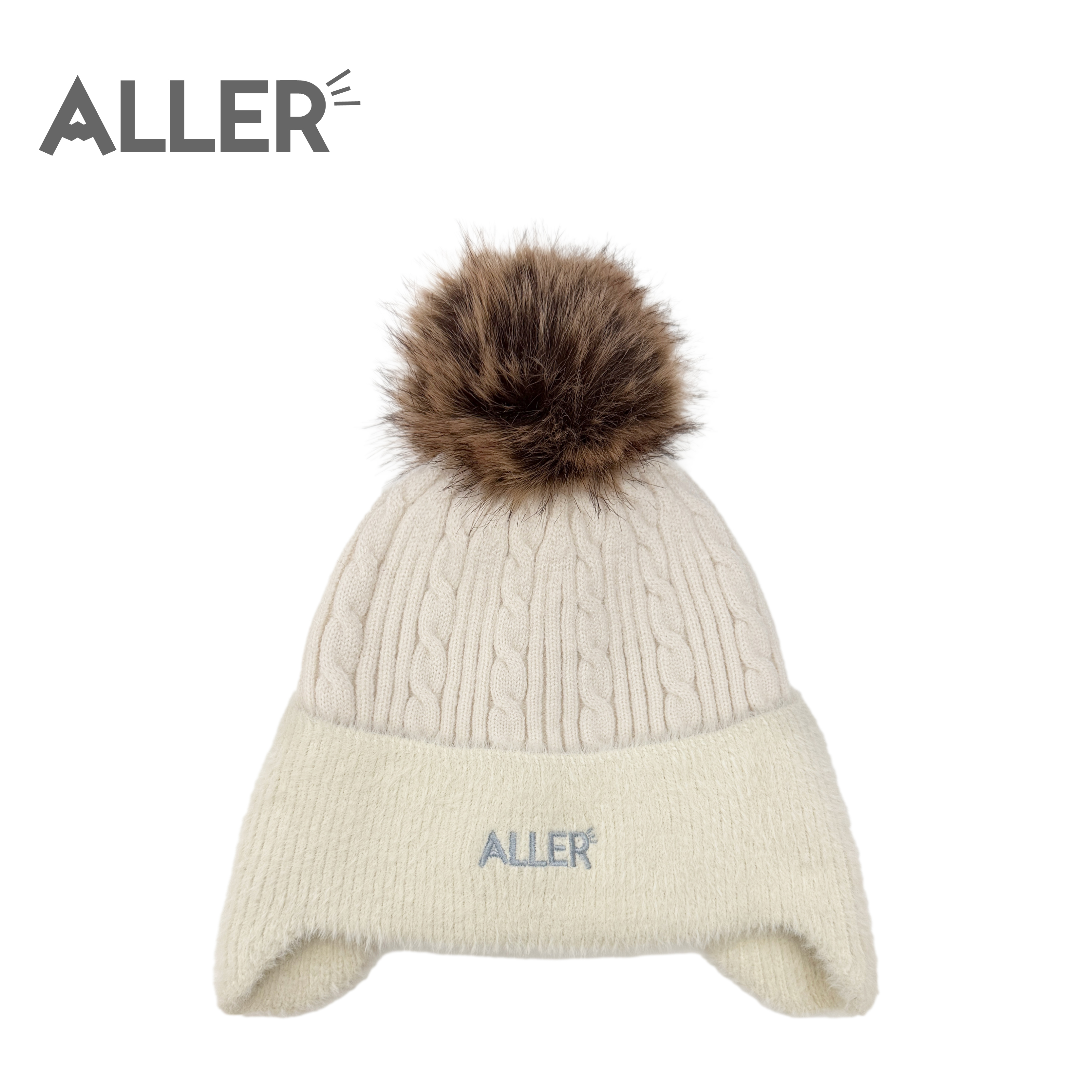 ALLER 沁柔護耳加絨毛球保暖帽 女款 (4色) 41AL9100