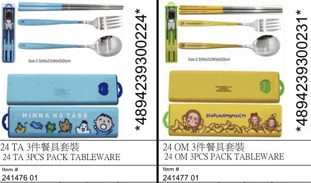 大口仔、馬騮不銹鋼餐具套裝