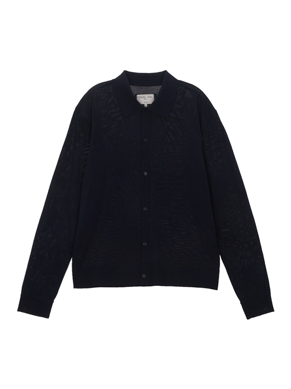 斜紋釦式針織上衣 深海軍藍