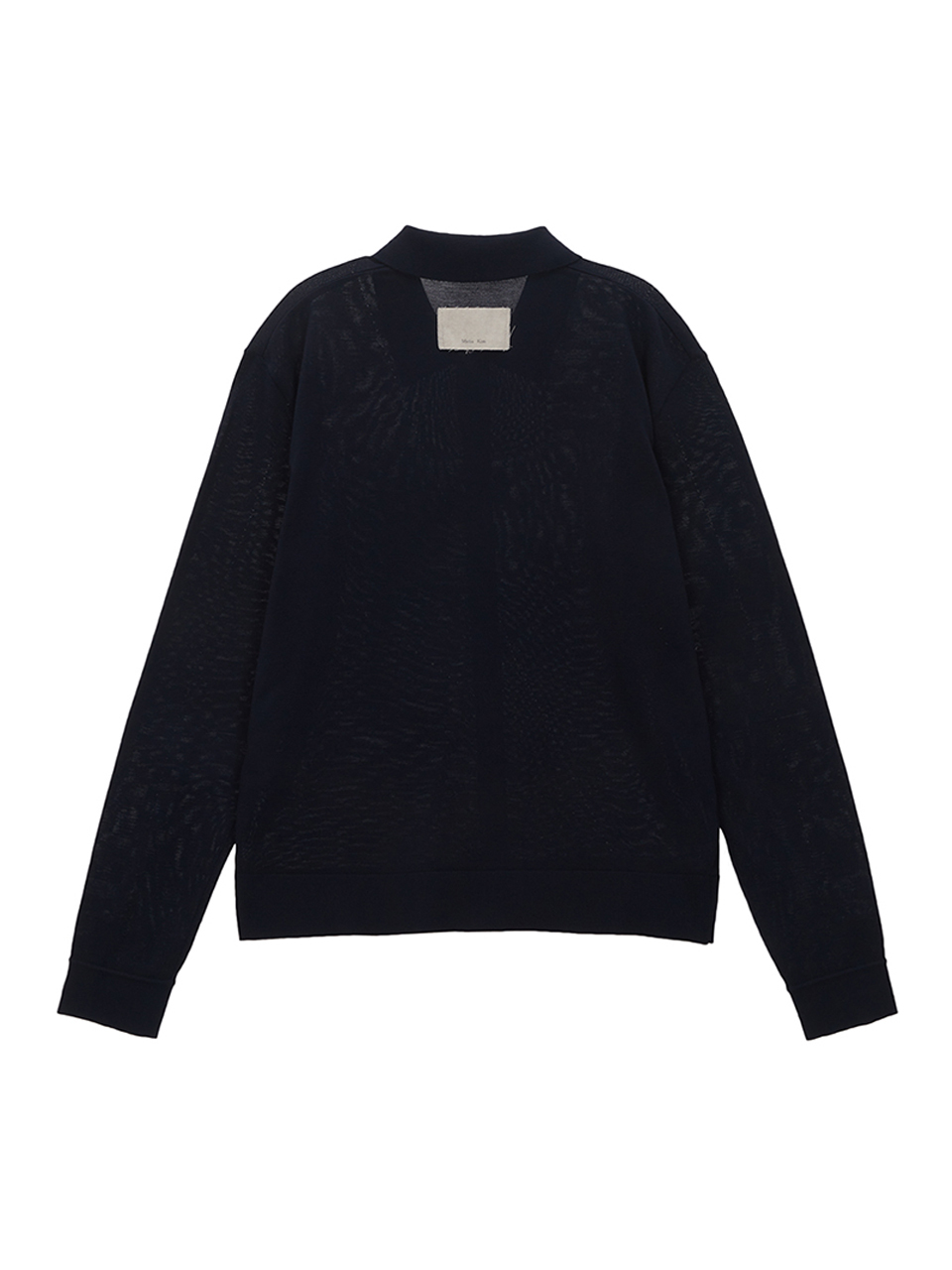 斜紋釦式針織上衣 深海軍藍