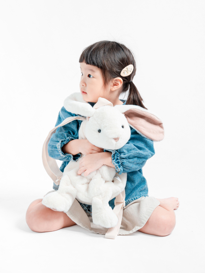 莫菲星球 質感北歐風格後背包 軟綿綿兔寶寶