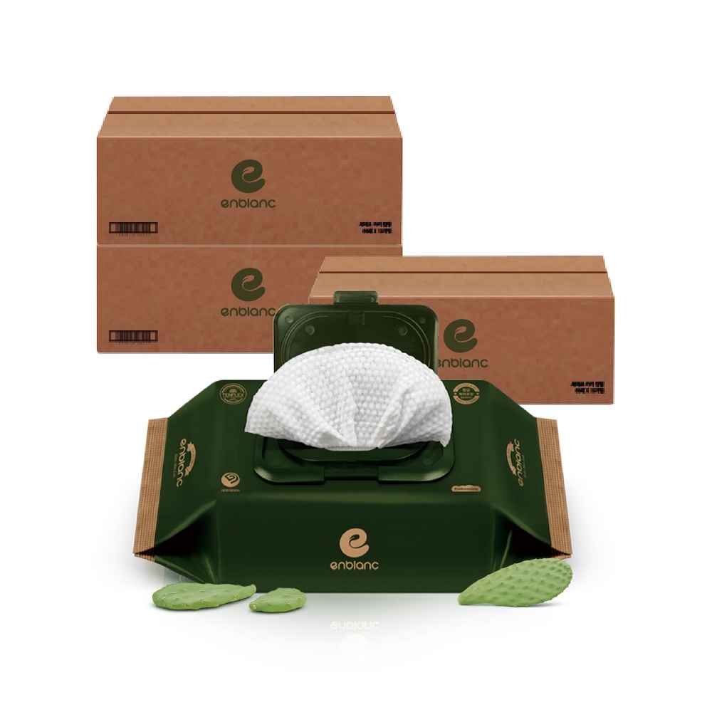 ENBLANC 銀離子抗菌｜極厚仙人掌｜有蓋大包純水濕紙巾｜68抽30包